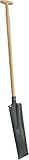 Drainagespaten mit T-Griff Holzstiel, 52 cm Blatt, 90-115 cm Stiellänge,...