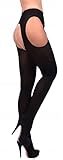 Mikrofaser 60 STRIPPANTY Strumpfhose OFFEN im Schritt Strapsstrumpfhose,...
