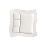Villeroy & Boch NewWave Grillteller, Porzellanteller, mit 3 Einteilungen,...