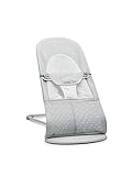 BabyBjörn Babywippe Balance Soft, Netzstoff, Silber/Weiß