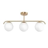 B·LED BARCELONA LED Deckenleuchte 'Talí' mit 3 Kugeln aus Opalin-Glas –...