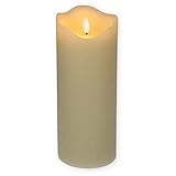 GarPet LED Echtwachskerze mit Timer Echtwachs Kerze Creme Weiß Batterie...