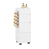 SoBuy BZR29-W Badezimmerschrank Badschrank Badmöbel Badkommode mit 3...