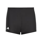 adidas Jungen Classic 3-Stripes Swim Boxers, Black/White, 13-14 Years