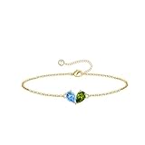 Turandoss August Geburtsstein Armband Damen Gold, Peridot Armband August...