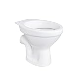 Belvit Stand WC - Keramik-Toilette mit Wandabgang waagerecht, Tiefspüler...