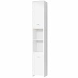 Casaria® Badezimmerschrank 30cm Breit Hochschrank Weiß 6 Fächer...