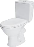 CERSANIT Stand WC mit Spülkasten Komplett | Toiletten mit Toilettensitz...