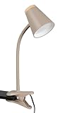 Reality Leuchten LED Klemmleuchte Pongo R25831143, Kunststoff Warm beige,...