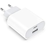 USB C Ladegerät, 20W 2Port USBC Netzteil Adapter Mehrfach für iPhone...
