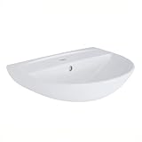 Belvit Keramik Waschbecken 55cm - Kompaktes Tulpen Wandwaschbecken mit...