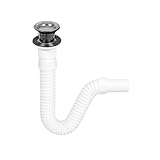 TEHNOEXPORT Flexibler Waschbecken Siphon Click-Clack + 32/40/50mm...