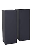 VIVANNO Pflanzkübel Blumenkübel Zink Metall Anthrazit 2er Set Block 80