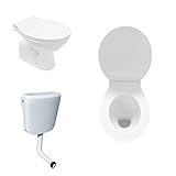 Komplettset Stand WC Abgang Boden Senkrecht Tiefspüler + Deckel +...