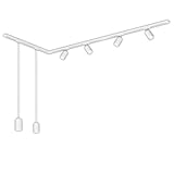 BRILONER - Schienensystem Rail Komplettset, 4x GU10 Spots schwenkbar, 2x...