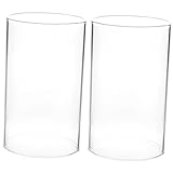 CLISPEED 2 Stück Kerzenlampenschirm aus Glas Kerzenzylinderhülse...