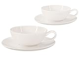 Buchensee Teetassen Set Lena aus Crystal Bone China Porzellan. 2 Tassen je...