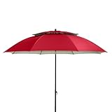 doppler derby Windprofi 200cm in Rot I Sonnenschirm für Strand sowie...