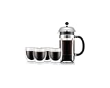 French-Press-Kaffeemaschine - BODUM - CHAMBORD SET - 8 Tassen 1,0 l + 4...