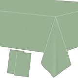 2 Stück Einweg Tischdecke Salbeigrün Papiertischdeck Roll Kunststoff...