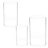 LIFKICH 3 Stück Teiliges Transparenter Glas kerzenhülsen Windgeschützte...