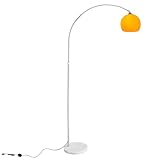 CCLIFE LED E27 Bogenlampe höhenverstellbar Marmorfuß weiß orange...