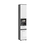xonox.home - Hochschrank Blake 35x191x31 cm in Front weiß Hochglanz Korpus...