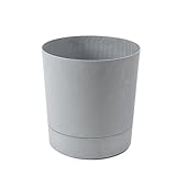 LAMELA Pflanzgefäß mit integriertem Untersetzer, Breite 20 cm – 4,7L...