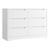 HOCSOK Kommode mit 6 Schubladen, Sideboard Schubladenschrank aus Holz,...