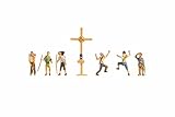 NOCH® Bergwanderer mit Gipfelkreuz, handkoloriertes Figuren-Set, 1:87 für...