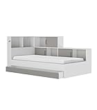 Diagone Bett mit Stauräumen 90 x 200 cm – Erwan – Spanplatten –...