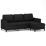 CIOURSTO Ledersofa 3-Sitzer, mit Hocker, Kunstleder, Modernes Design,...