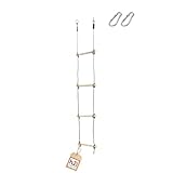 h2i Strickleiter für Kinder | Kletterleiter mit 4 Holzsprossen |...