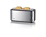 SEVERIN Automatik-Langschlitztoaster, Toaster mit Brötchenaufsatz,...