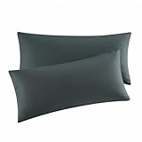 Aisbo Kissenbezug 40 x 80 2er Set - Kopfkissenbezug 40x80 Anthrazit mit...