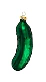 Gurke Weihnachtskugel Christbaumschmuck Glas Ø 3cm L 9,2cm Grün (1)