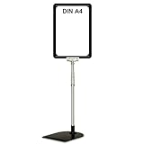 Plakatständer DIN A4 Rahmen schwarz, Teleskopständer mit schwarzem...