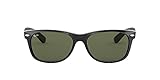 Ray-Ban Herren New Wayfarer Sonnenbrille, Schwarz (Black Frame/Green), 52...