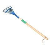 KONTONTY Abnehmbarer Holzgriff Rake Rasenmäher Rechen für Blätter Kind...