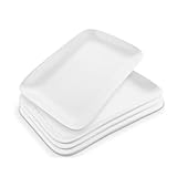 FWEEK 4er Set Servierplatte Porzellan, Servierplatte Rechteckig Weiss,...