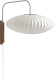 Moderne Wandleuchte mit Schwenkarm und ovalem Seidenstoffschirm,...