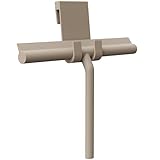 HEIMR Silikon Duschabzieher mit Halterung ohne Bohren (Taupe, 28 cm Lippe)...