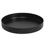 Yvttve Deko Tablett Schwarz Rund | Rundes Serviertablett Schwarz Matt...