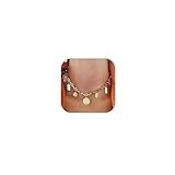 Calkrer 14K-Gold-Charm-Halskette für Damen: Filigrane...