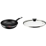 Tefal C38819 Hard Titanium Essential Wokpfanne 28 cm & Glasdeckel 28 cm,...