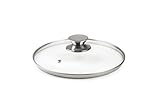 IBILI - 971620 - Glasdeckel, Knauf aus Edelstahl, 20 cm, Silber / Schwarz