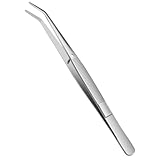 AIVEKE Professionelles Edelstahl Pinzette - Silber Gebogene Pinzette...