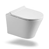 Wand Wc Kompakte Design wassersparendes Hängewc weiße Keramik Toilette,...