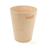 Umbra Woodrow Abfalleimer – Zweifarbiger Holz Papierkorb für Büro,...