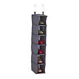 Relaxdays Hängeregal Kleiderschrank, 6 Fächer, Stoff, HBT: 99x15x30 cm, 2...